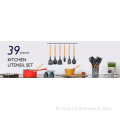 Ustensiles de cuisine de cuisine en silicone de qualité alimentaire 39 PCS